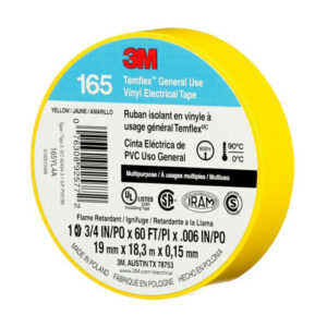 3M Temflex Electrical Tape Yellow ¾” x 60ft